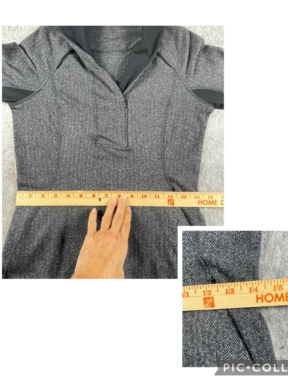 Lululemon Think Fast Pullover Heathered Herringbone Black Athletic Outdoors Sz 6